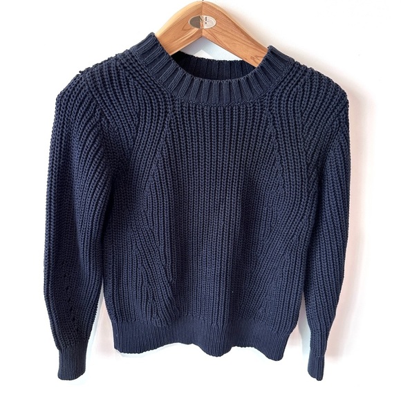 Everlane Sweaters - Everlane XS Navy Chunky Knit Crewneck Sweater